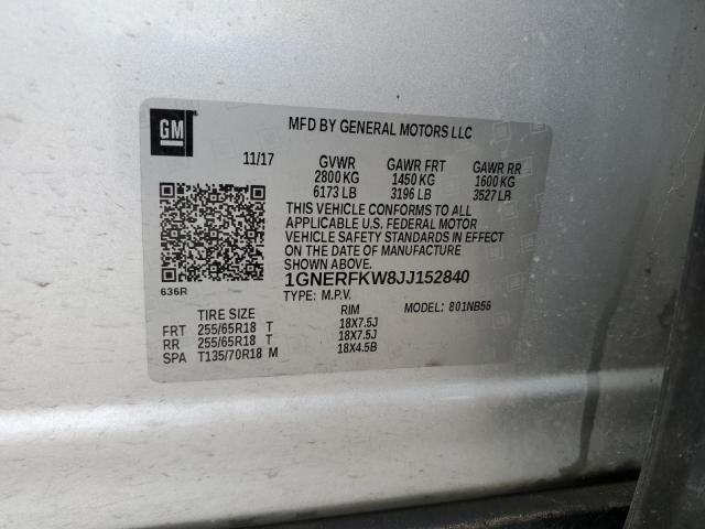2018 CHEVROLET TRAVERSE L - 1GNERFKW8JJ152840