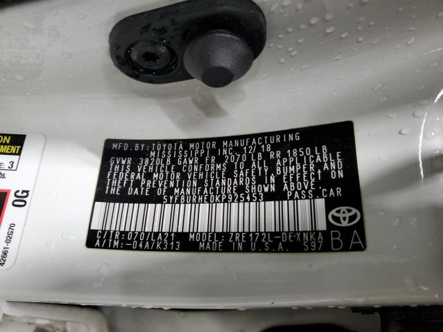 2019 TOYOTA COROLLA L - 5YFBURHE0KP925453