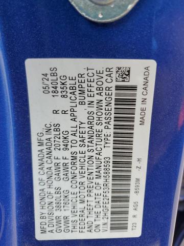 2024 HONDA CIVIC SPOR 2HGFE2F53RH588593