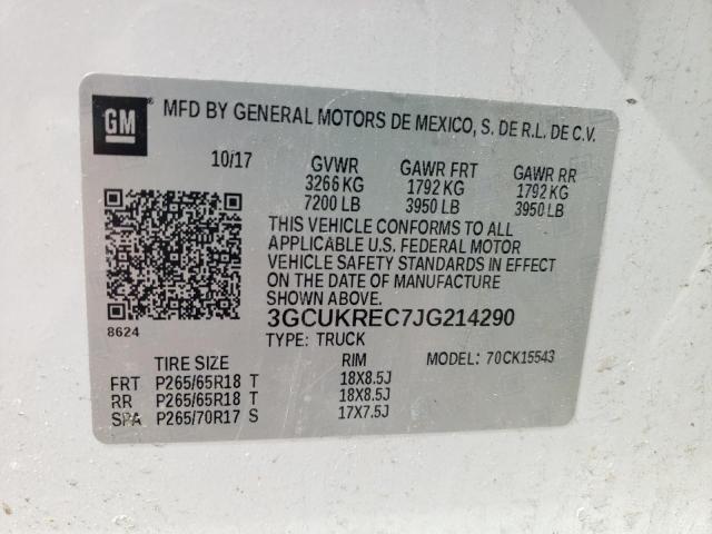 2018 CHEVROLET SILVERADO - 3GCUKREC7JG214290