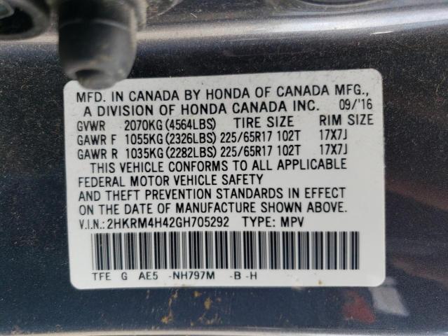 2016 HONDA CR-V SE - 2HKRM4H42GH705292