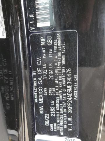 2021 KIA FORTE FE - 3KPF24AD9ME390476