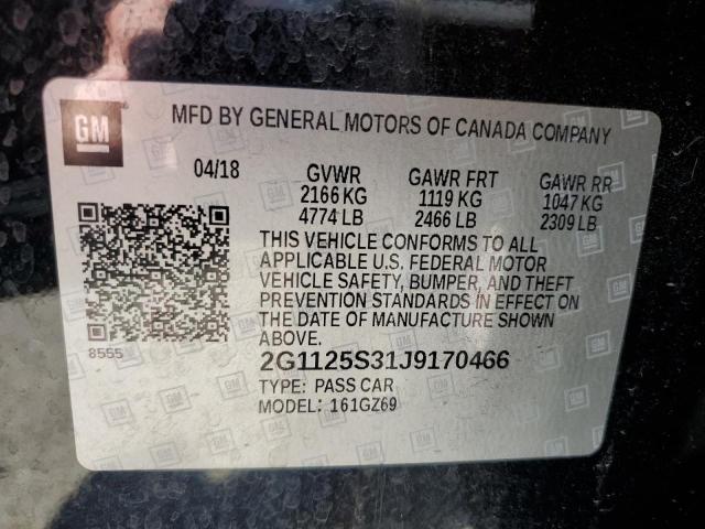 2018 CHEVROLET IMPALA PRE 2G1125S31J9170466
