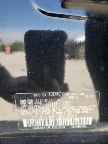 2022 SUBARU WRX JF1VBAB66N8006987