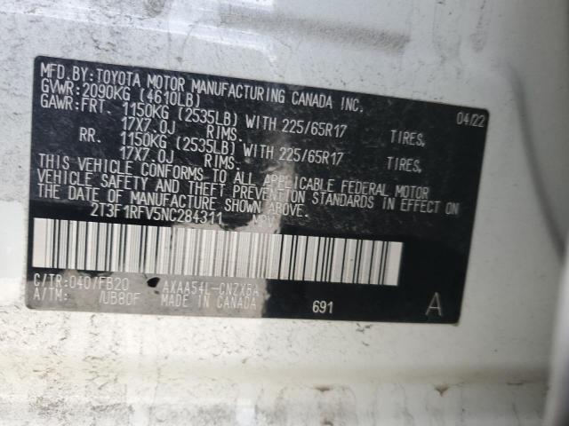 2022 TOYOTA RAV4 LE - 2T3F1RFV5NC284311