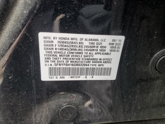 2016 HONDA PILOT LX 5FNYF6H16GB032044