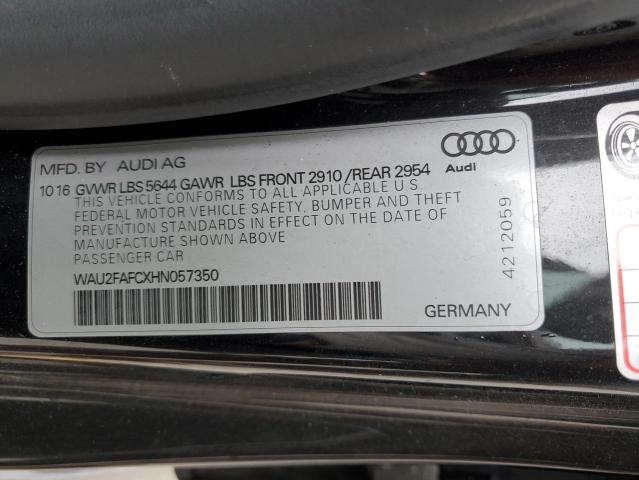 2017 AUDI S7 PRESTIG WAU2FAFCXHN057350