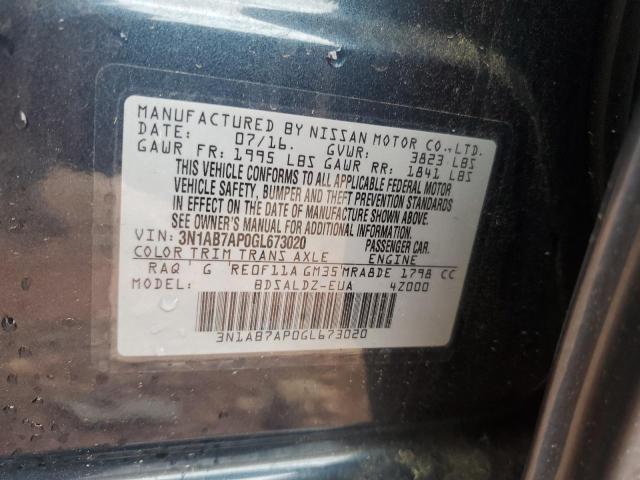 2016 NISSAN SENTRA S - 3N1AB7AP0GL673020
