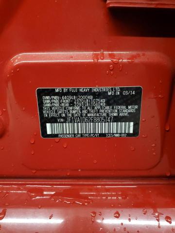 2015 SUBARU WRX PREMIU - JF1VA1D62F8805747