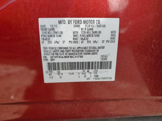 2015 FORD EDGE SEL - 2FMTK4J85FBC31756