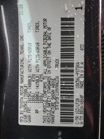 2021 TOYOTA TUNDRA CRE - 5TFDY5F11MX986238