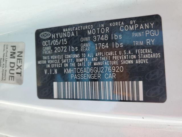2016 HYUNDAI VELOSTER - KMHTC6AD6GU276920