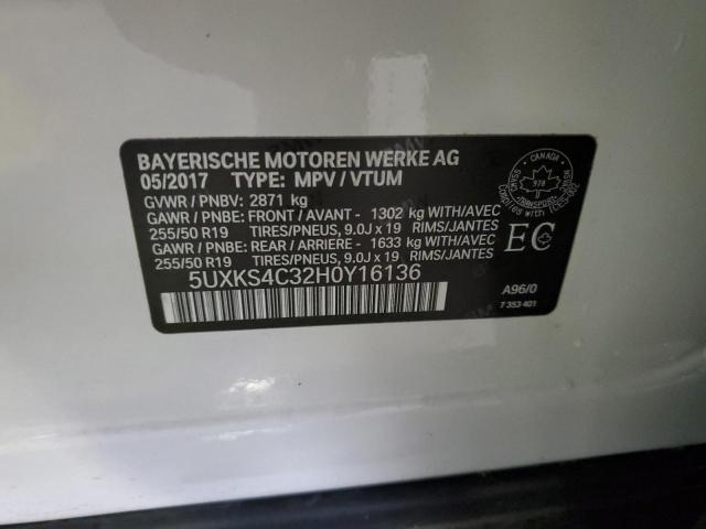 2017 BMW X5 XDRIVE3 - 5UXKS4C32H0Y16136