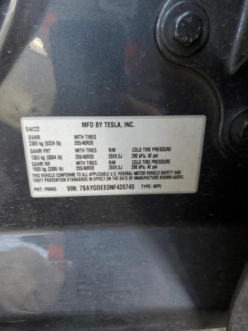 2022 TESLA MODEL Y - 7SAYGDEE0NF426745