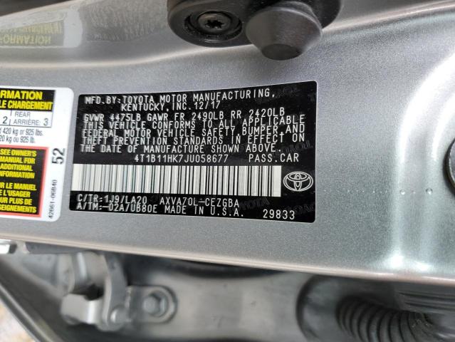 2018 TOYOTA CAMRY L - 4T1B11HK7JU058677