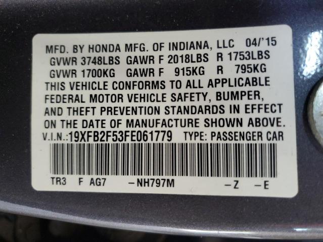 2015 HONDA CIVIC LX - 19XFB2F53FE061779