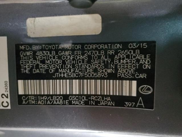 2015 LEXUS RC 350 JTHHE5BC7F5005893