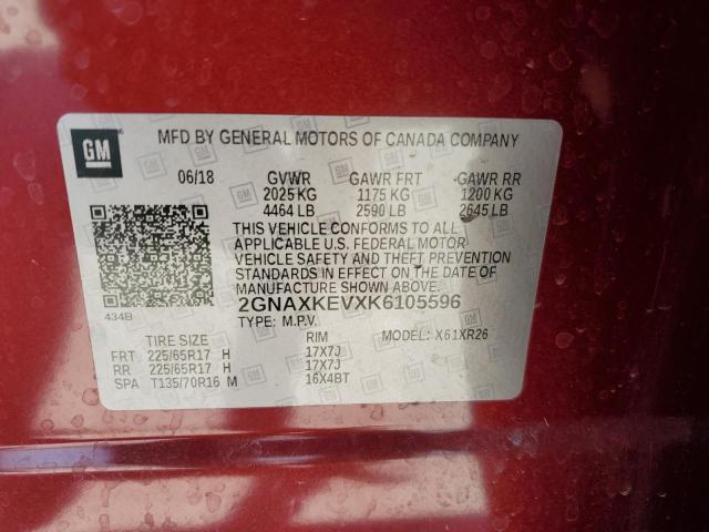 2019 CHEVROLET EQUINOX LT - 2GNAXKEVXK6105596