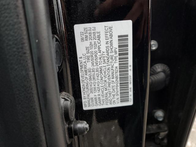 2022 HONDA PILOT SE 5FNYF6H22NB078234