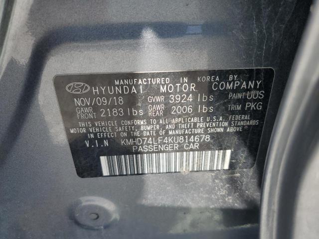 2019 HYUNDAI ELANTRA SE - KMHD74LF4KU814678