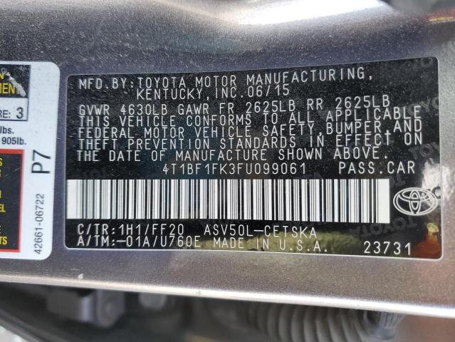 2015 TOYOTA CAMRY LE #3311886185
