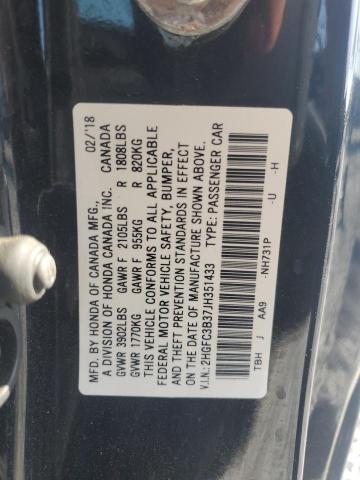 2018 HONDA CIVIC EX - 2HGFC3B37JH351433