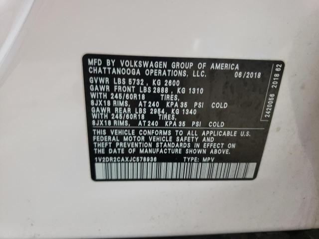 2018 VOLKSWAGEN ATLAS SE 1V2DR2CAXJC578936