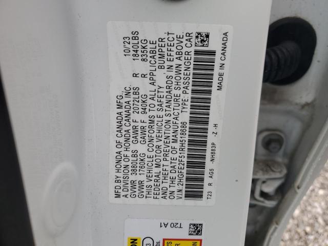 2024 HONDA CIVIC SPORT 2HGFE2F51RH518686