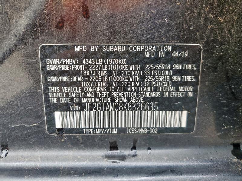 2019 SUBARU CROSSTREK - JF2GTAMC8K8326635