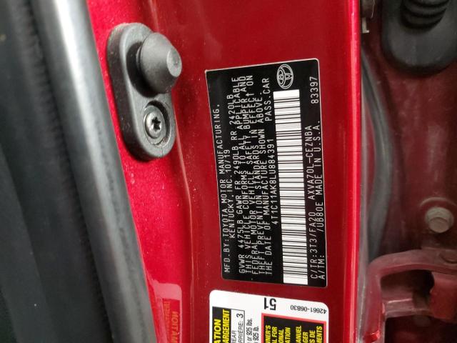 2020 TOYOTA CAMRY LE - 4T1C11AK8LU884391