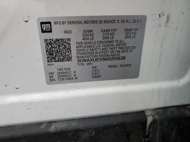 2022 CHEVROLET EQUINOX LT - 3GNAXUEV5NS205638