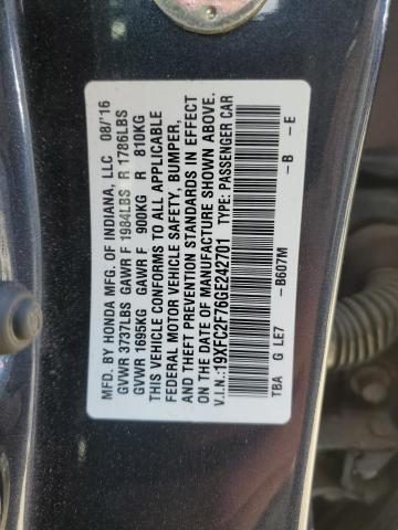 2016 HONDA CIVIC EX - 19XFC2F76GE242701