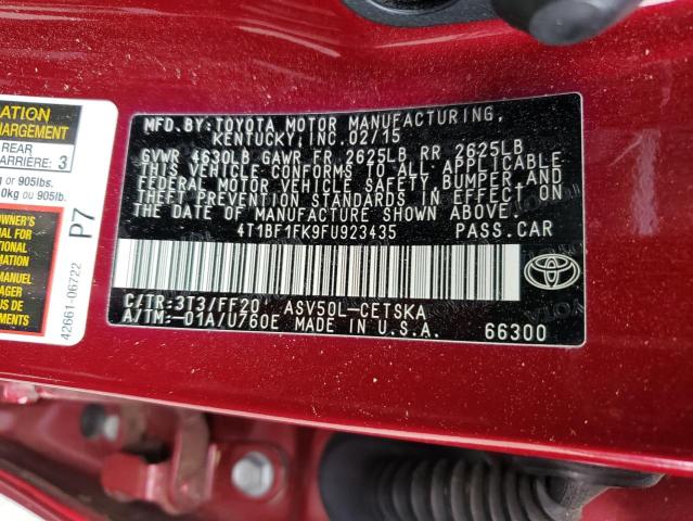 2015 TOYOTA CAMRY LE - 4T1BF1FK9FU923435