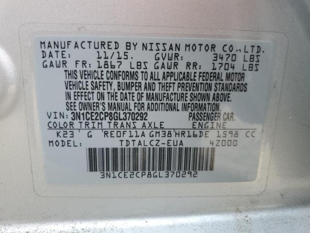 2016 NISSAN VERSA NOTE - 3N1CE2CP8GL370292