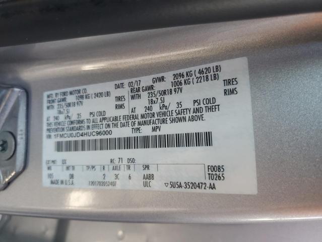 2017 FORD ESCAPE TIT - 1FMCU0JD4HUC96000