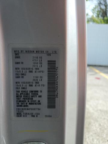 2015 NISSAN NV200 2.5S 3N6CM0KN4FK697794