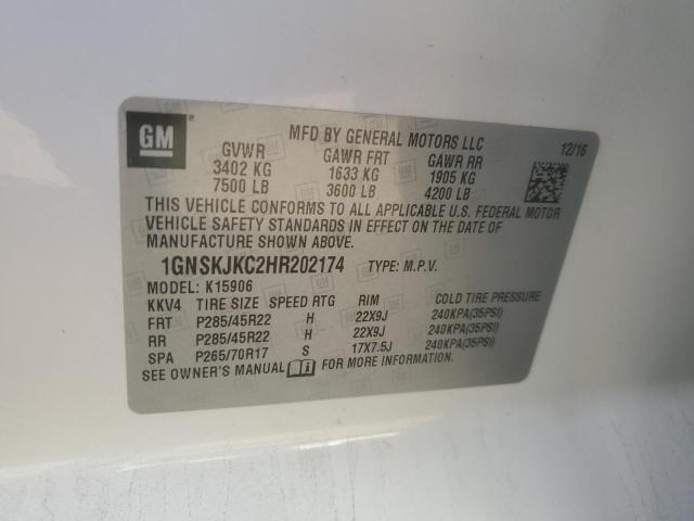 2017 CHEVROLET SUBURBAN K - 1GNSKJKC2HR202174