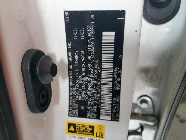 2018 TOYOTA HIGHLANDER - 5TDJZRFH1JS892463