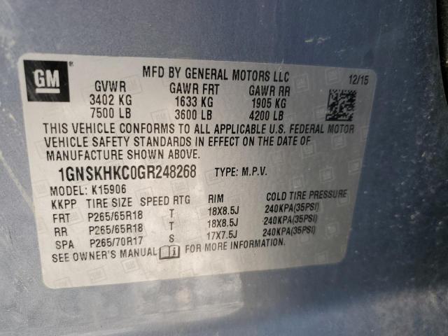 2016 CHEVROLET SUBURBAN K - 1GNSKHKC0GR248268