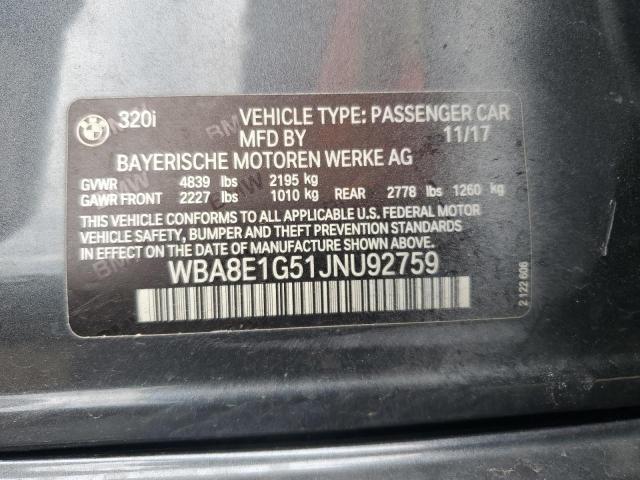2018 BMW 320 I - WBA8E1G51JNU92759