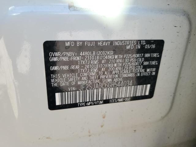 2016 SUBARU FORESTER 2 - JF2SJABC6GH544034