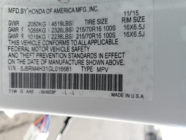 2016 HONDA CR-V LX - 5J6RM4H31GL016681
