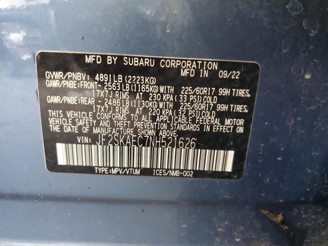 2022 SUBARU FORESTER P - JF2SKAEC7NH521626