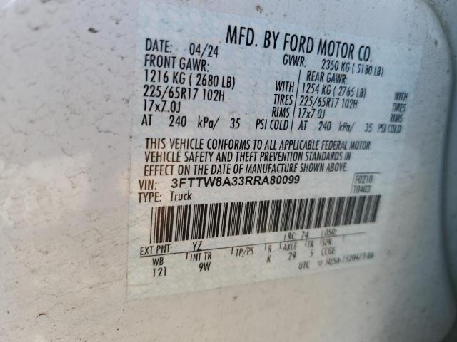 2024 FORD MAVERICK X - 3FTTW8A33RRA80099