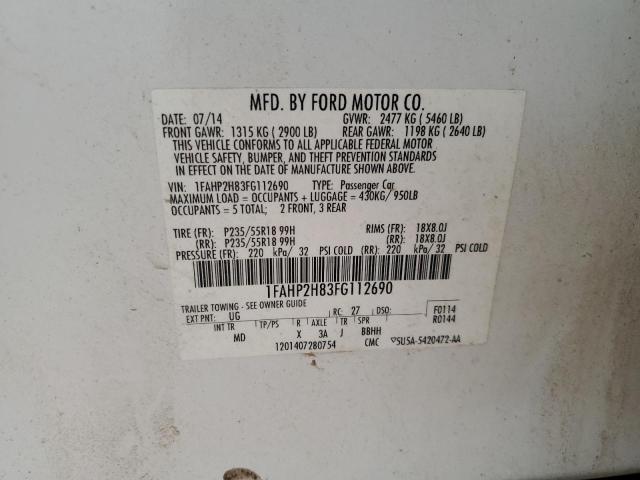 2015 FORD TAURUS SEL - 1FAHP2H83FG112690