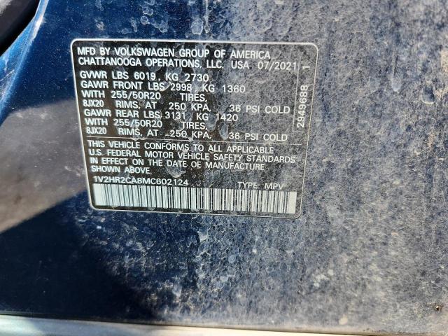 2021 VOLKSWAGEN ATLAS SE - 1V2HR2CA8MC602124