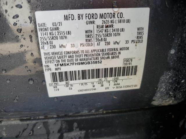 2021 FORD EXPLORER L - 1FMSK7FH9MGB35852