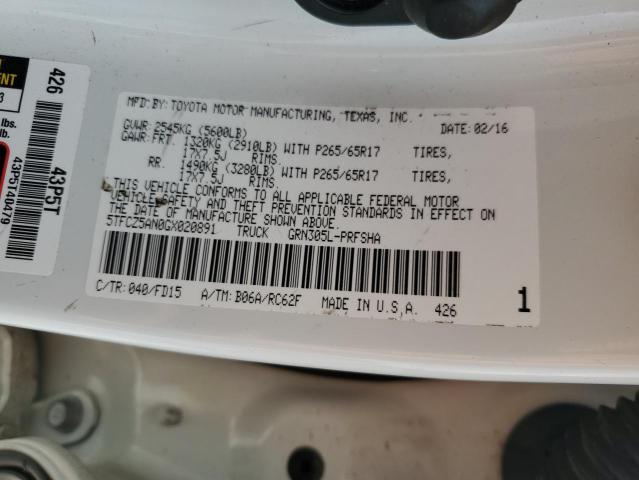 2016 TOYOTA TACOMA DOU - 5TFCZ5AN0GX020891