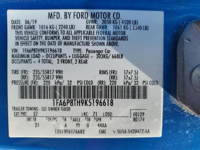 2019 FORD MUSTANG - 1FA6P8TH9K5196618