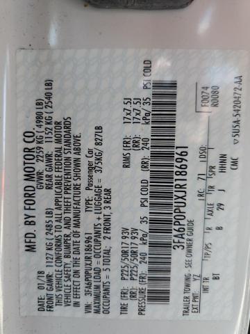 2018 FORD FUSION SE - 3FA6P0PUXJR186961